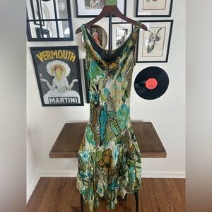 Y2K Midnight Velvet asymmetrical hem fairy dress